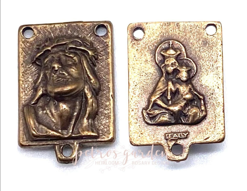 Solid Bronze HOLY FACE OF JESUS Rosary Centerpiece, Rosary Parts, Religious Charms, Antique/Vintage Reproduction #PG1138