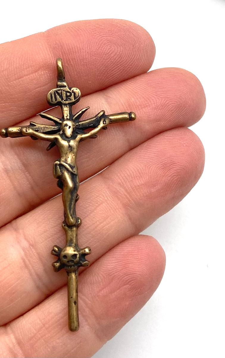 6 Large Rosary Crucifix / Bronze Crucifix / Silver Crucifix Cross / Gold  Crucifix / Large Rosaries parts