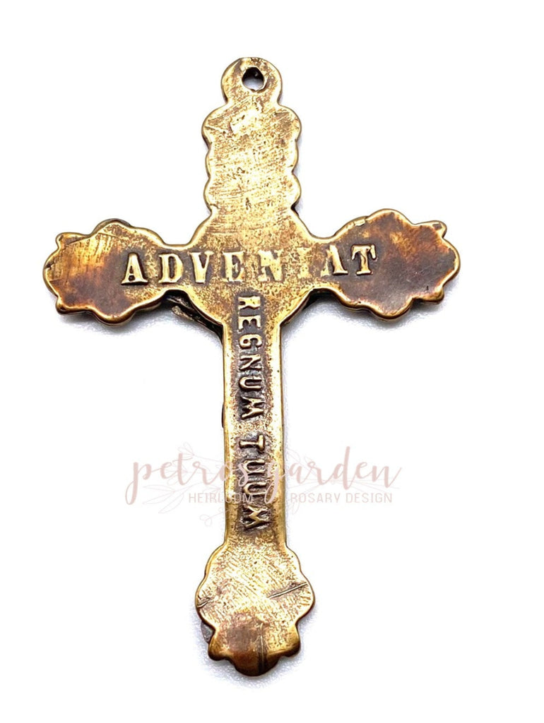Solid Bronze MANY ANGELS Crucifix, Rosary Crucifix, Rosary Parts, Religious Charms, Antique Vintage Reproduction #PG3165