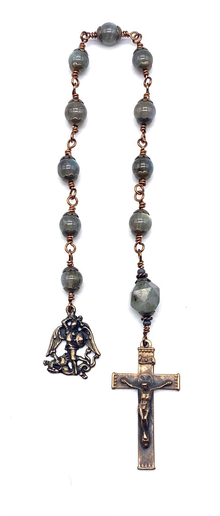 Grey Labradorite Gemstone Catholic Heirloom Tenner Rosary