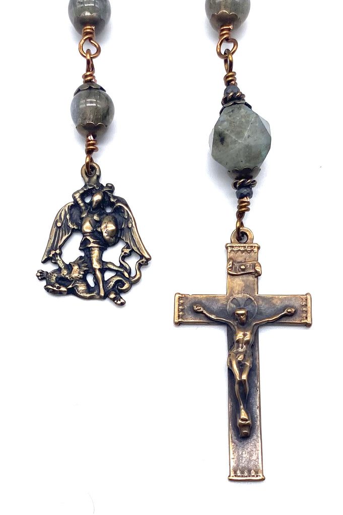 Grey Labradorite Gemstone Catholic Heirloom Tenner Rosary