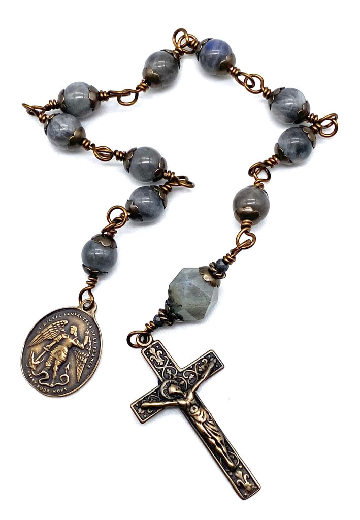 Grey Labradorite Gemstone Catholic Heirloom Tenner Rosary