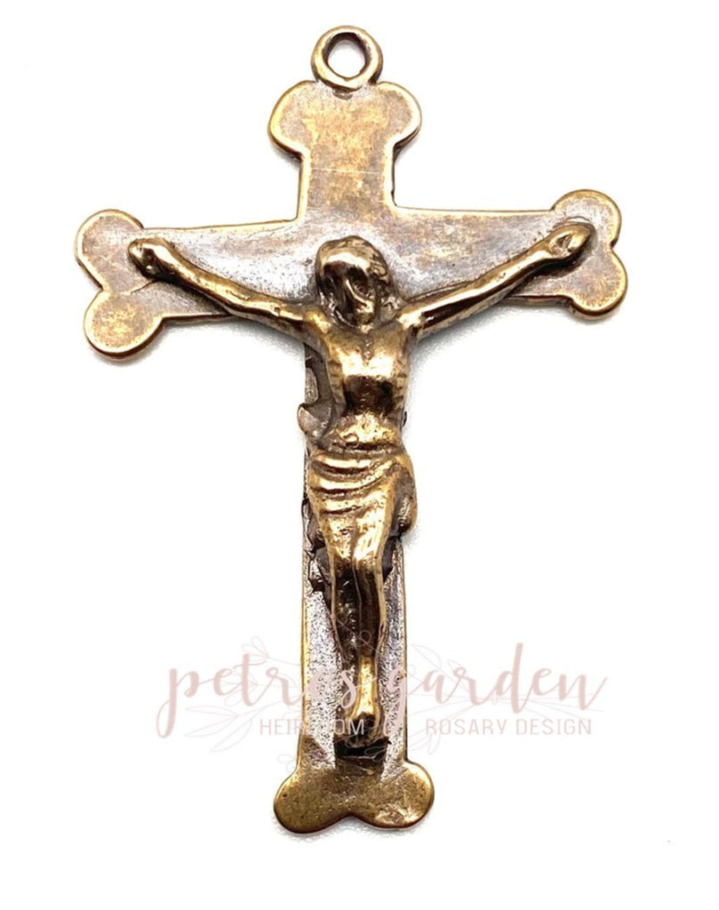 Solid Bronze SPANISH 19C SIMPLE Crucifix Antique Vintage Reproduction #PG3180