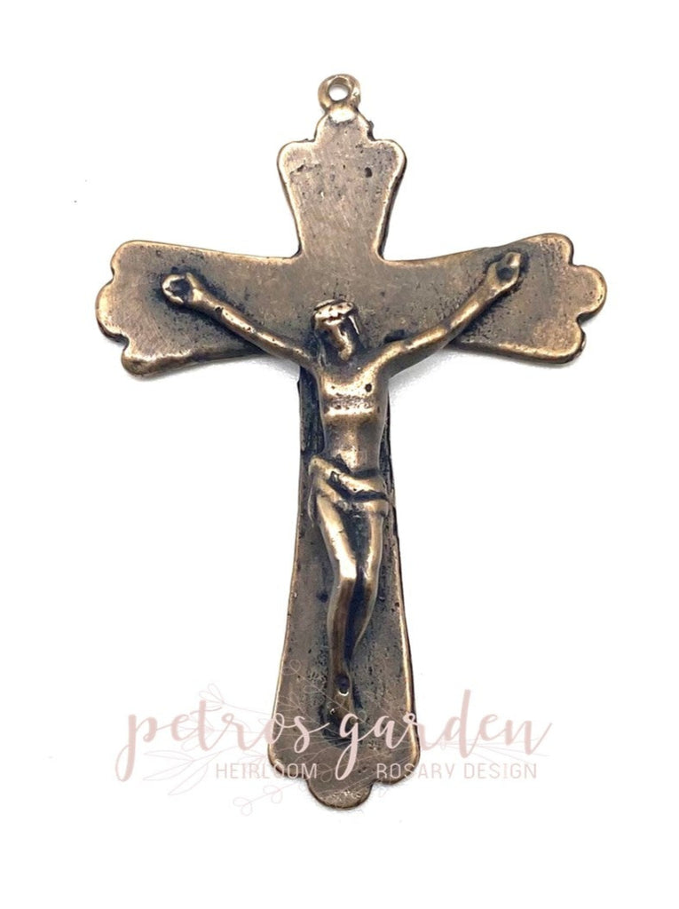 Solid Bronze SIMPLE ELEGANCE Catholic Crucifix Antique Vintage Reproduction #PG4143
