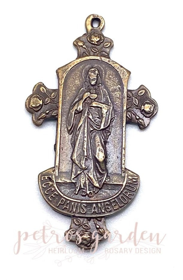 Solid Bronze MONSTRANCE WITH JESUS Catholic Medal, Rosary Part, Catholic Pendant, Religious Medal, Antique/Vintage Reproduction #PG7132