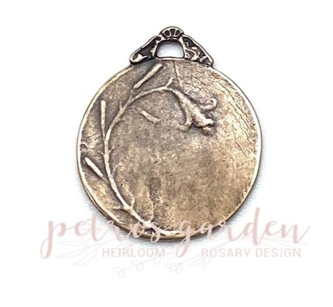 Solid Bronze GUARDIAN ANGEL Catholic Medal, Antique/Vintage Reproduction #PG7104